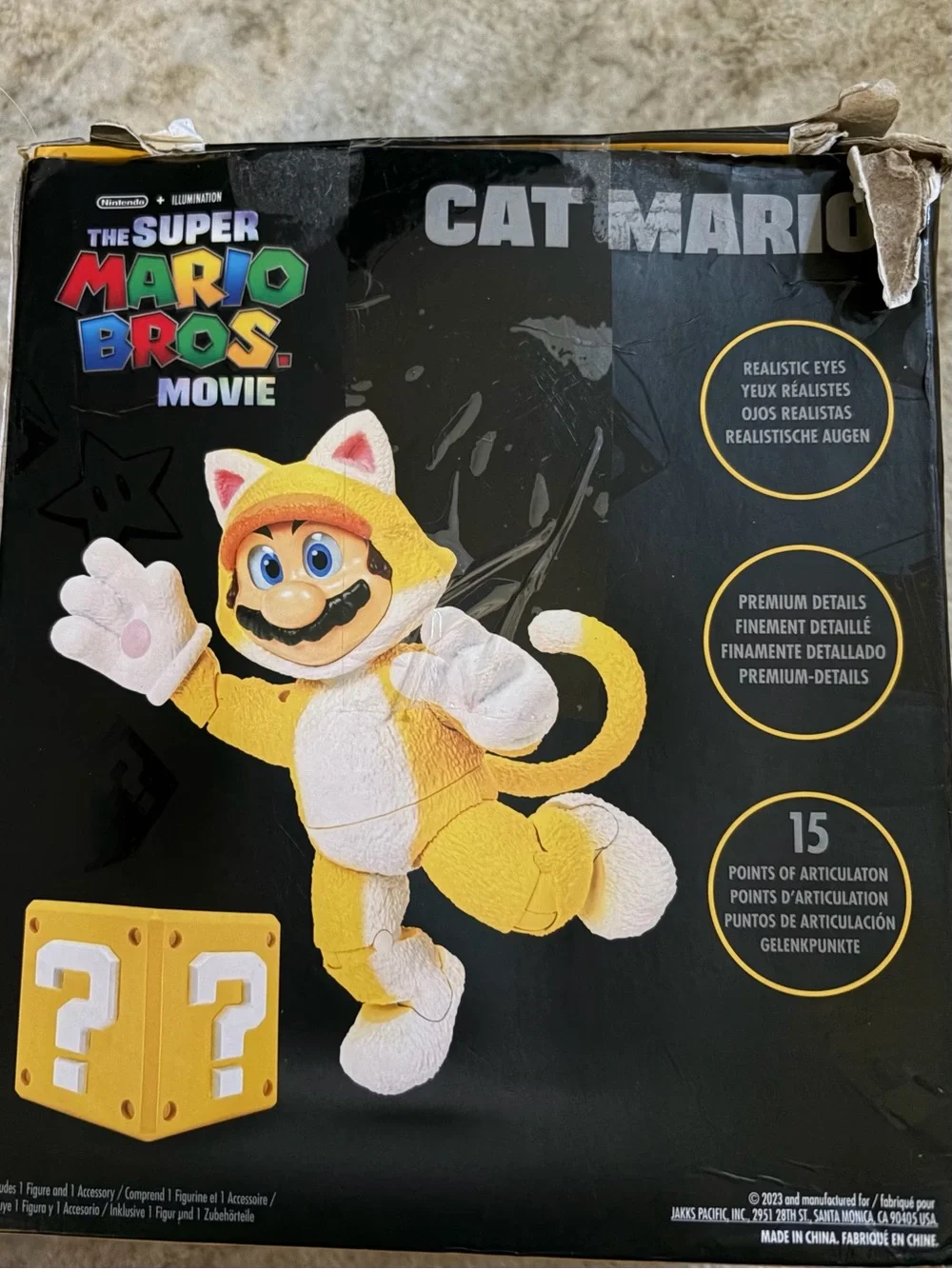 Nintendo Cat Mario Figure with Yellow Question Block